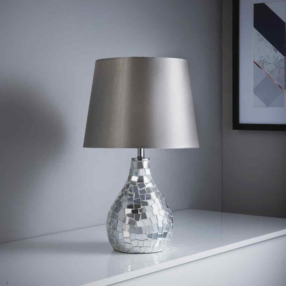 silver mosaic table lamp
